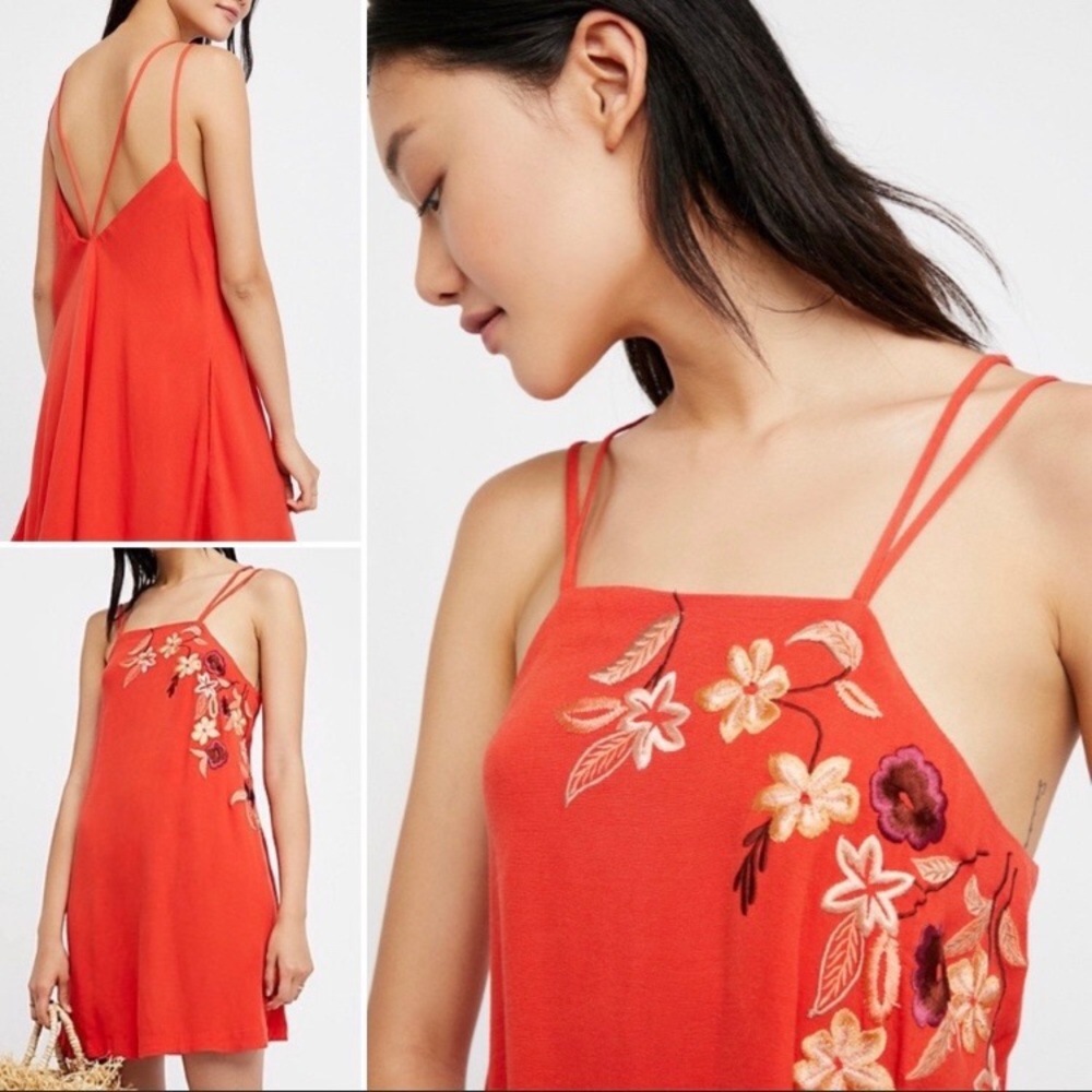 NWT Free People Orange Swing Dress 233